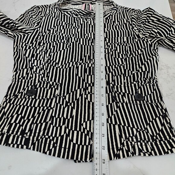 Max Mara Weekend Jacket Size 8 Black & White Geometric Print - Picture 14 of 14